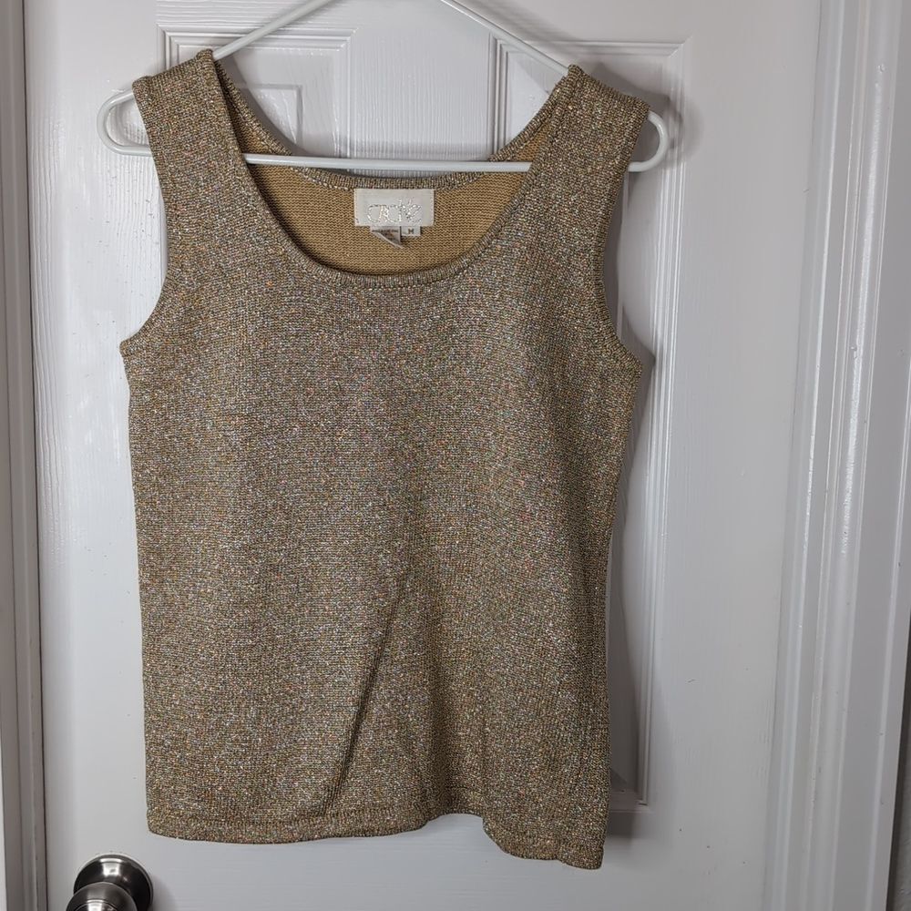 Cache vintage 80s metallic tank top size M